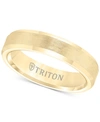 Triton Bevel Edge Comfort Fit Band In Yellow Tungsten Carbide In Tungsten