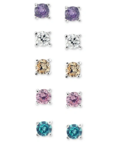 Giani Bernini Sterling Silver Earring Set, Multicolor Cubic Zirconia Five Stud Earring Set (1 Ct. T.w.)