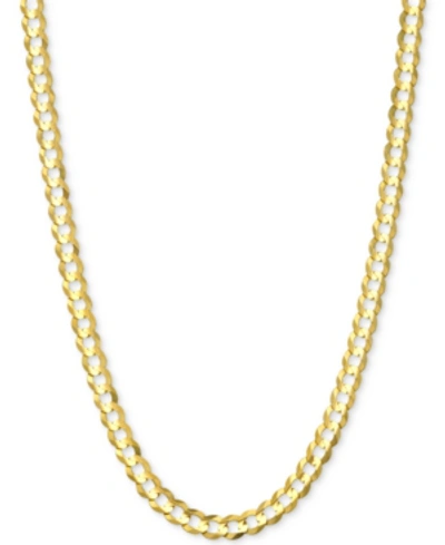 Italian Gold 30" Open Curb Link Chain Necklace (3-5/8mm) In Solid 14k Gold