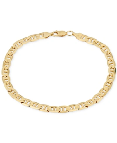 Italian Gold Men's Solid Mariner Chain Bracelet (5-5/8mm) In 10k Gold