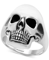 Effy Collection Effy Men's Skull Ring In Sterling Silver And Black Rhodium-plate In Silver