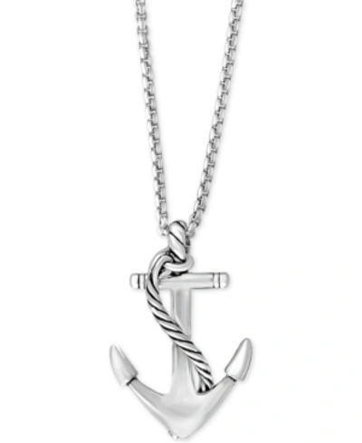 Effy Collection Effy Men's Anchor Pendant Necklace In Sterling Silver
