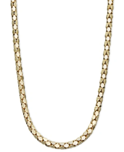 Italian Gold 14k Gold Necklace, 16" Diamond-cut Popcorn Chain (1-5/8mm)