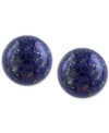 Effy Collection Effy Lapis Lazuli (10mm) Button Stud Earrings In 14k Gold In Blue
