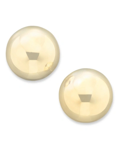 Italian Gold Gold Ball Stud Earrings (10mm) In 14k White, Yellow Or Rose Gold In Yellow Gold