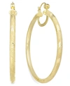 Simone I. Smith 18k Gold Over Sterling Silver Earrings, Laser And Diamond-cut Extra Large Hoop Earrings (also In Pla