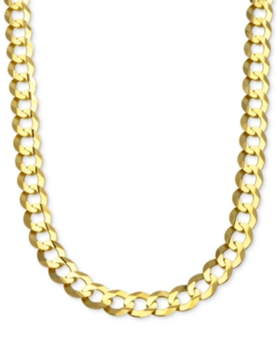 Italian Gold 28" Curb Link Chain Necklace In Solid 10k Gold