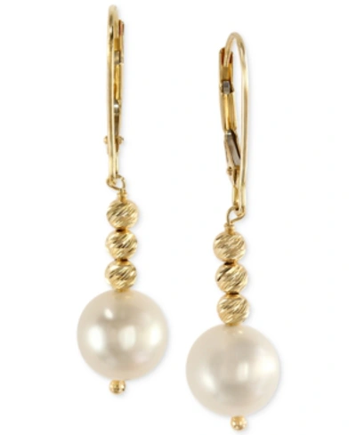 Effy Collection Effy Cultured Freshwater Pearl Drop Earrings In 14k Gold (8-1/2mm) In Yellow Gold