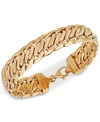 ITALIAN GOLD WIDE FANCY LINK CHAIN BRACELET IN 14K GOLD