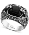 EFFY COLLECTION EFFY MEN'S ONYX EAGLE RING (10 CT. T.W.) IN STERLING SILVER