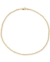 Italian Gold Fine Rope Ankle Bracelet In 14k Gold In Yellow Gold