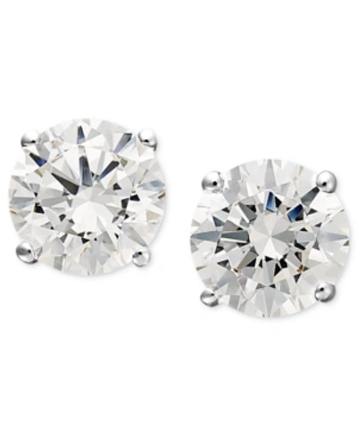 Arabella Cubic Zirconia Stud Earrings In 14k Gold In White Gold