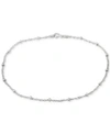 Giani Bernini Sterling Silver Ankle Bracelet, Small Beaded Singapore Chain, Created For Macy's In Silver