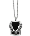 EFFY COLLECTION EFFY MEN'S ONYX (31 X 20MM) EAGLE PENDANT NECKLACE IN STERLING SILVER