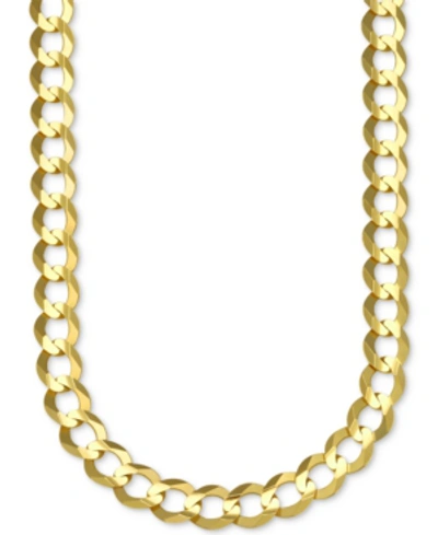 Italian Gold 30" Open Curb Link Chain Necklace In Solid 10k Gold