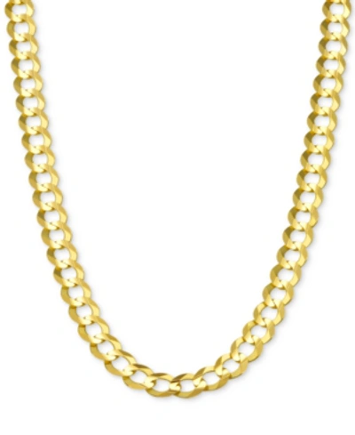 Italian Gold 24" Open Curb Link Chain Necklace In Solid 14k Gold