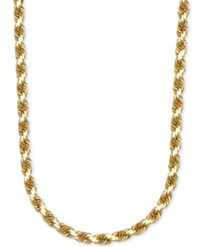 Italian Gold Rope Chain 24" Necklace 3.5mm In 14k Gold