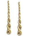 Italian Gold Graduated Rope Linear Earrings In 14k Gold, 1 1/2 Inch In Yellow Gold