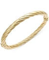 Italian Gold Twist Hinge Bangle Bracelet In 14k Gold Or White Gold In Gold