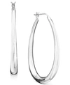 Giani Bernini Large Sterling Silver Graduated Drop Hoops, 1.75" In Silver