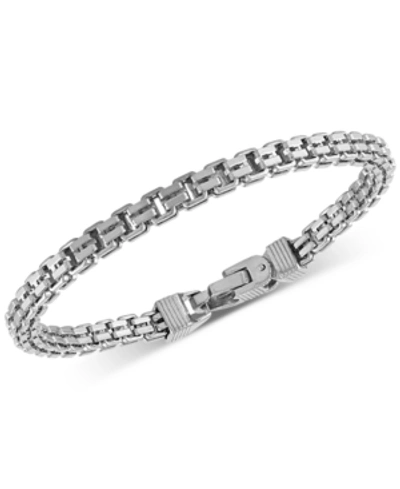 Esquire Men's Jewelry Double Box Link Bracelet In Sterling Silver, Created For Macy's