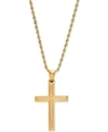 ITALIAN GOLD ENGRAVED CROSS 20" PENDANT NECKLACE IN 14K GOLD