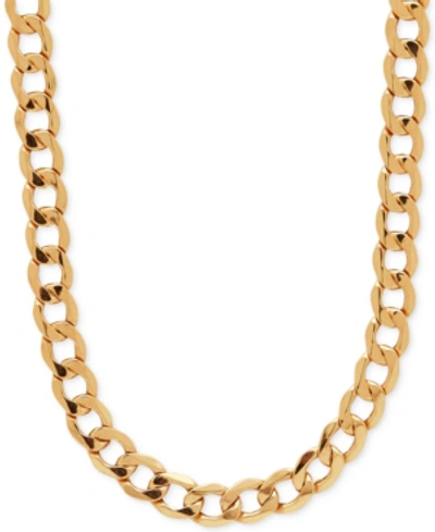 Italian Gold 22" Curb Link Chain Necklace (7mm) In 10k Gold In Yellow Gold