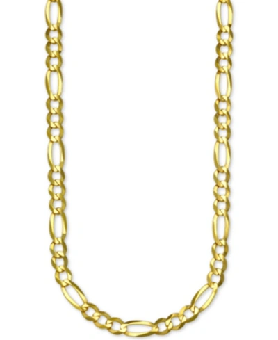 Italian Gold Figaro Link 22" Chain Necklace (5mm) In 14k Gold
