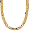 Italian Gold 22" Beveled Marine Link Chain Necklace (7-1/5mm) In 10k Gold In Yellow Gold