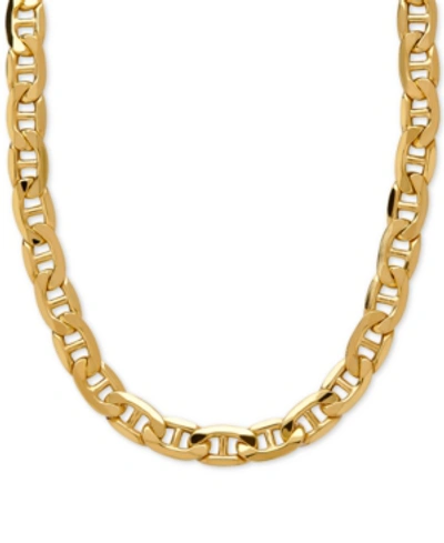 Italian Gold 22" Beveled Marine Link Chain Necklace (7-1/5mm) In 10k Gold In Yellow Gold