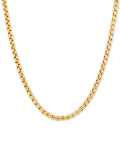 Italian Gold Box Link 22" Chain Necklace In 14k Gold In Yellow Gold