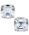 ARABELLA CUBIC ZIRCONIA ASSCHER STUD EARRINGS IN 14K WHITE GOLD, CREATED FOR MACY'S