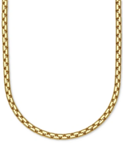 Italian Gold Large Rounded Box-link 22" Chain Necklace (3.5mm) In 14k Gold