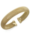 ITALIAN GOLD MESH BANGLE BRACELET IN 14K GOLD OVER STERLING SILVER