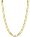 Italian Gold 30" Two-tone Open Curb Link Chain Necklace (3-5/8mm) In Solid 14k Gold & White Gold In Two-tone