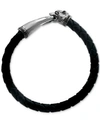 EFFY COLLECTION EFFY MEN'S LEATHER PANTHER BRACELET IN STERLING SILVER