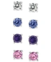 Giani Bernini Sterling Silver Earring Set, Multistone Stud Earring Set In Multi