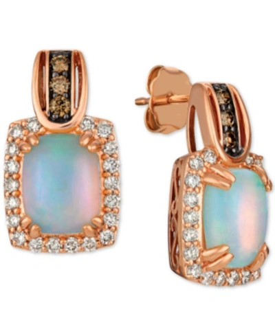 Le Vian Opal (1-3/4 Ct. T.w.) & Diamond (5/8 Ct. T.w.) Drop Earrings In 14k Rose Gold