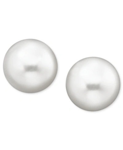 Belle De Mer Pearl Earrings, 14k Gold Cultured Freshwater Pearl Stud Earrings (10mm) (also Available In Pink Cult In White