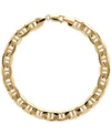 ITALIAN GOLD MEN'S BEVELED MARINE LINK BRACELET IN 10K GOLD