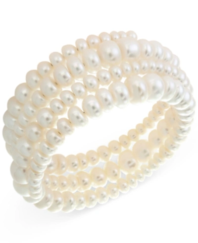 Effy Collection Effy Cultured Freshwater Pearl (8mm & 9mm) Coil Bracelet In White