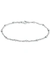 Giani Bernini Sterling Silver Bracelet, 7-1/4" Singapore Small Beaded Chain In Silver