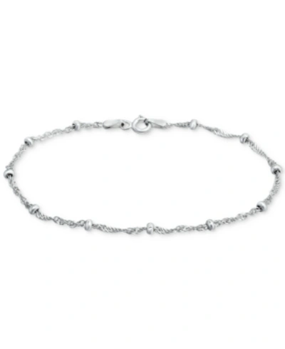 Giani Bernini Sterling Silver Bracelet, 7-1/4" Singapore Small Beaded Chain