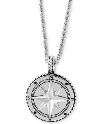 Effy Collection Effy Men's Compass 22" Pendant Necklace In Sterling Silver