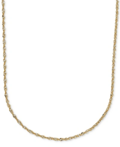 Italian Gold 18"  Two-tone Perfectina Chain Necklace (1-1/3mm) In 14k Gold In Yellow Gold