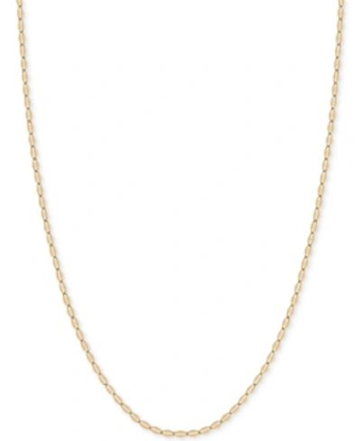 Italian Gold 20" Flattened Link Chain Necklace (1-9/10mm) In 14k Gold