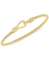 ITALIAN GOLD TORCHON KNOT BANGLE BRACELET IN 14K GOLD-PLATED STERLING SILVER