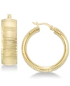 Simone I. Smith Textured Hoop Earrings In 18k Gold Over Sterling Silver Or Sterling Silver In Gold