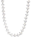 ARABELLA CULTURED FRESHWATER PEARL (6MM) AND CUBIC ZIRCONIA COLLAR NECKLACE IN STERLING SILVER