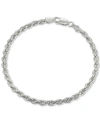 Giani Bernini Rope Bracelet In Sterling Silver, Created For Macy's In Silver